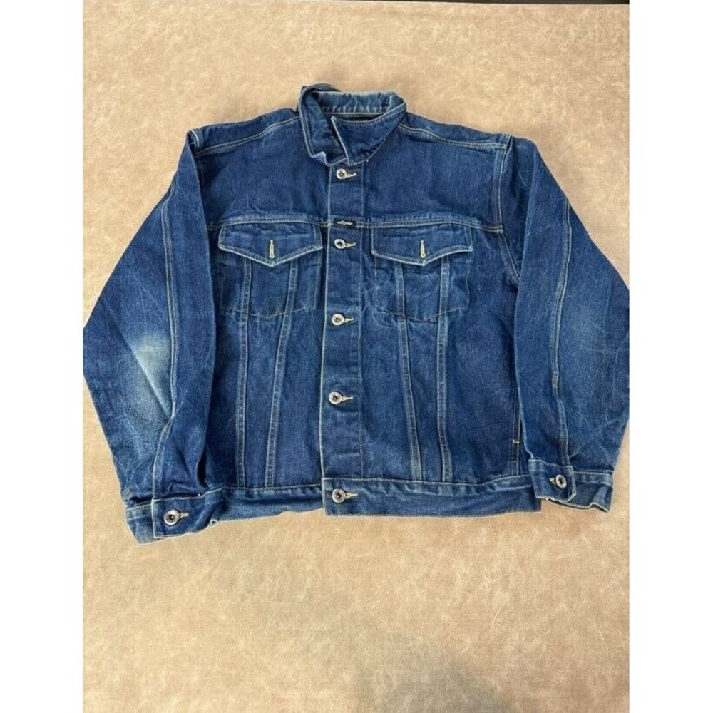 Vintage Kani Jeans Mens Trucker Denim Jacket 100% Cotton Blue Wash Y2K XL